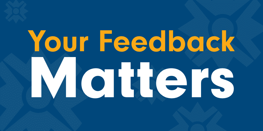 Franklin Trust Federal Credit Union icons surrounding the words: your feedback matters.